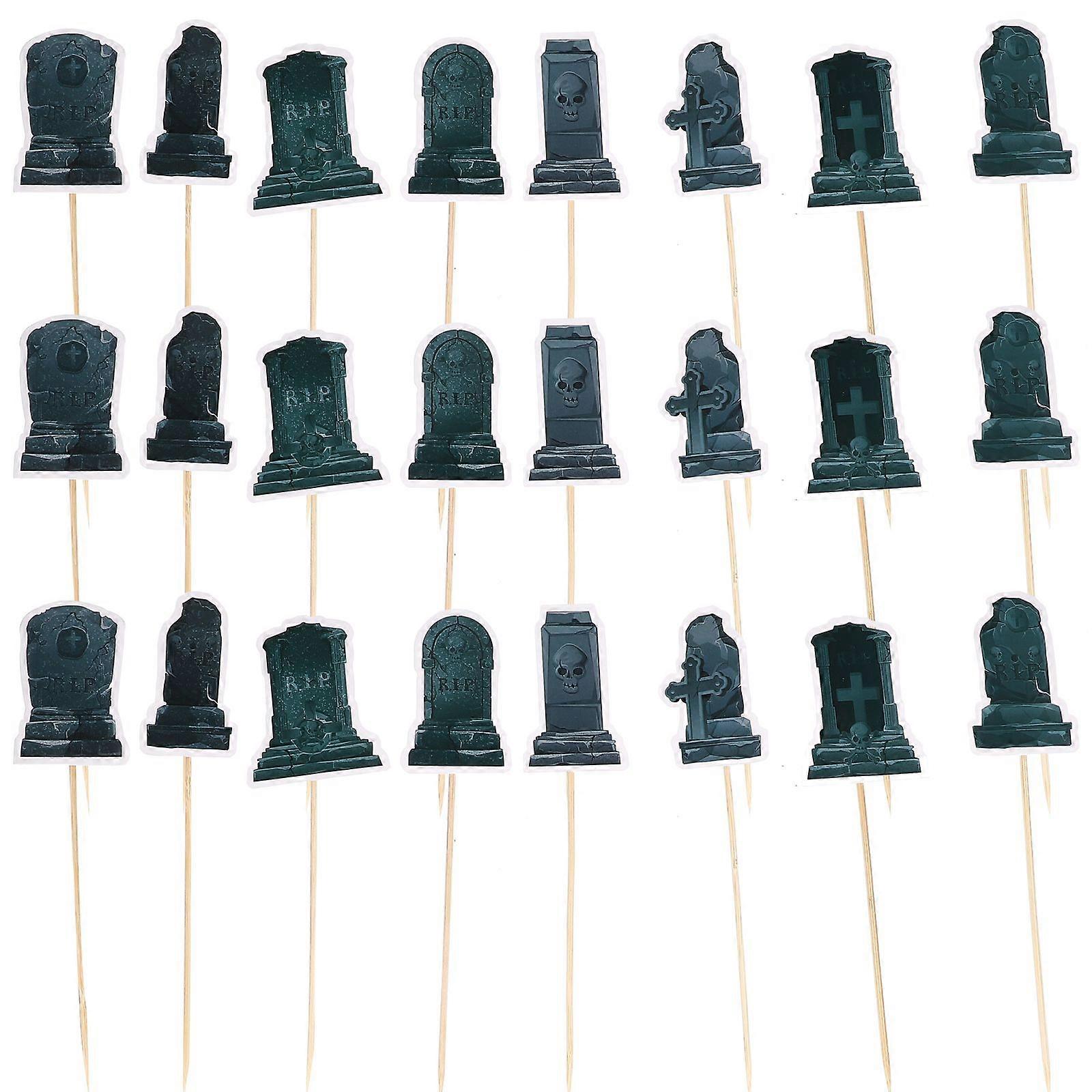 24Pcs Decorative Cupcake Decors Delicate Cupcake Toppers Replaceable Halloween Decors