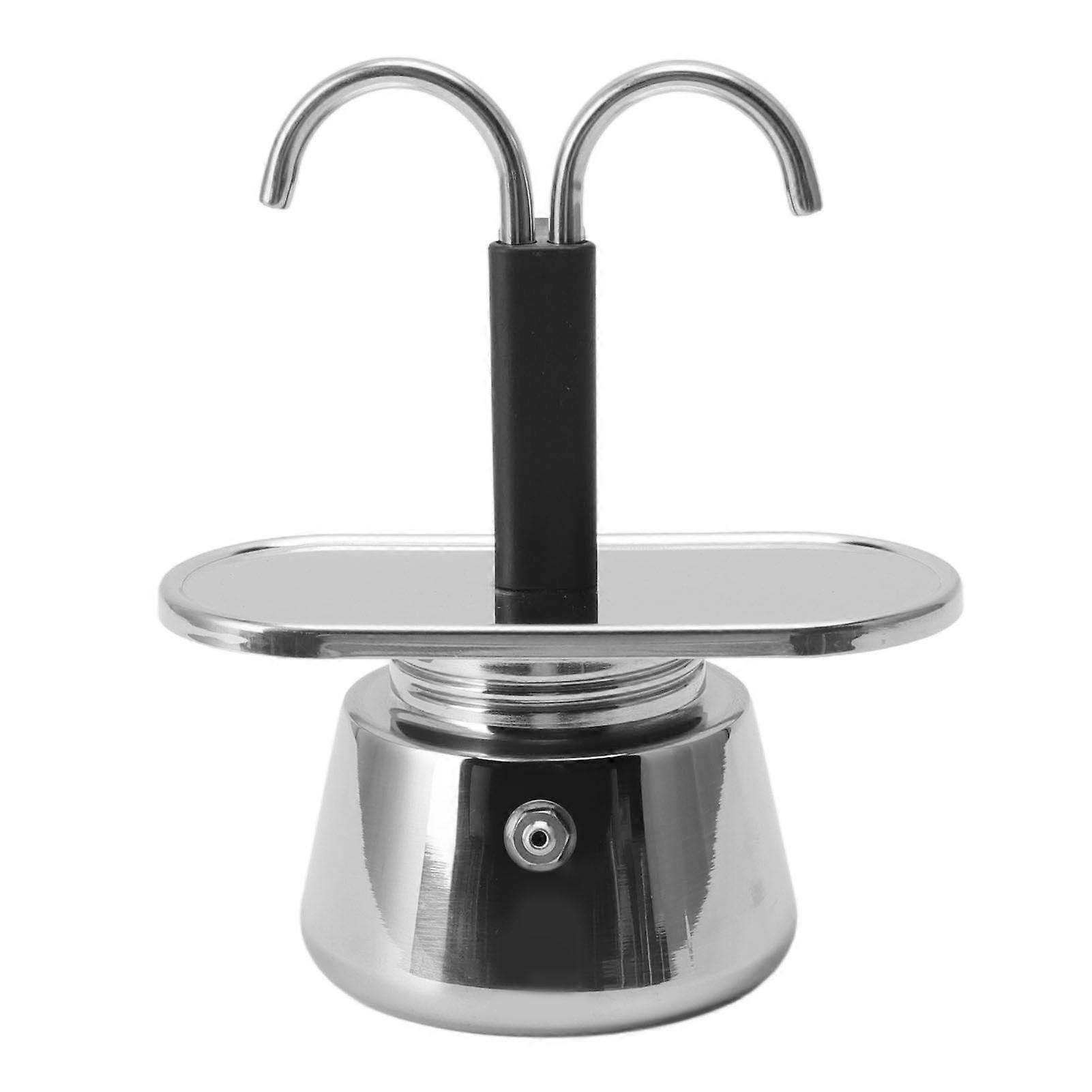 2 Tasse 100ML Moka Pot Double Tête En Acier Inoxydable Moka Cafetière Italienne DIY Conduit Cafetière