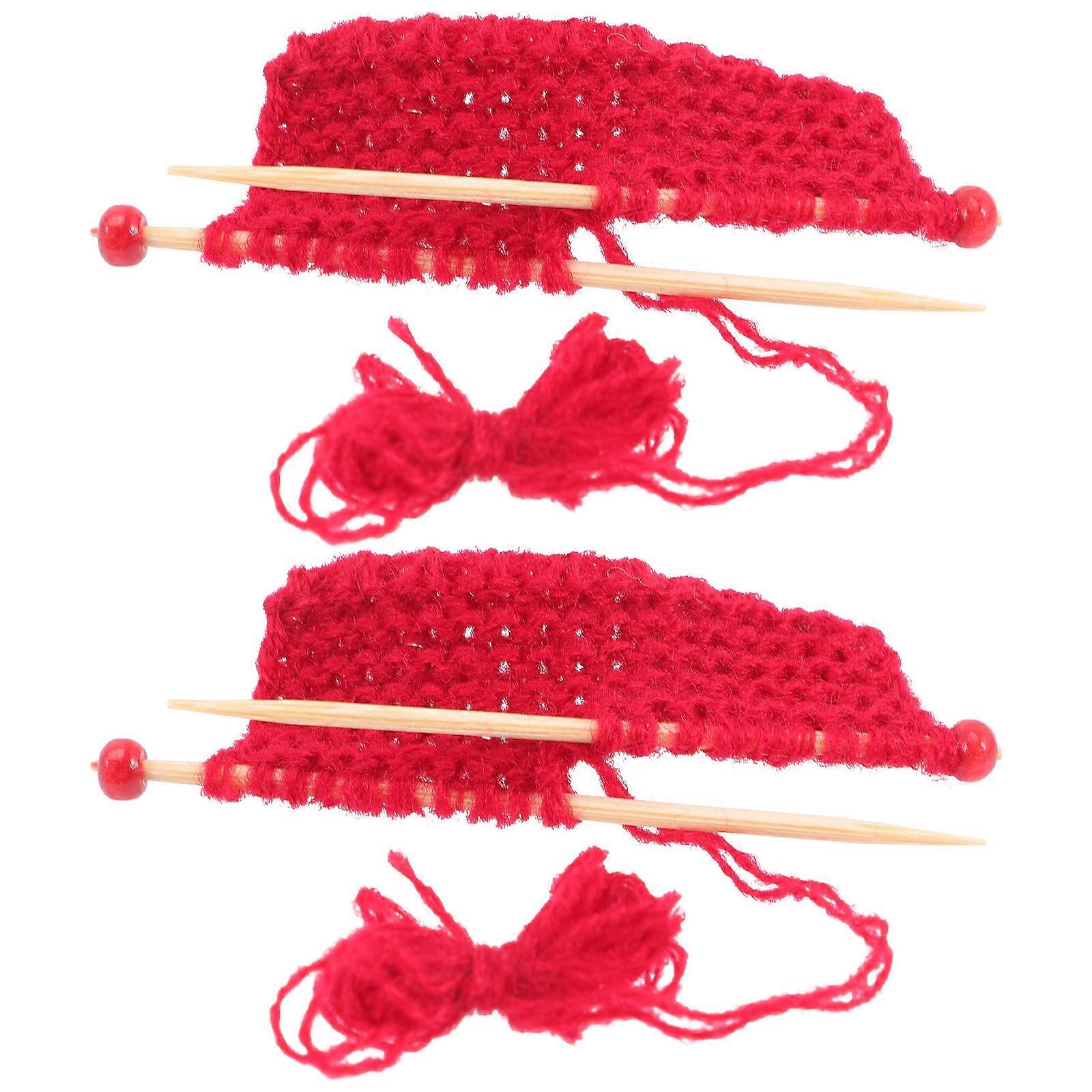 Knitting Sweater Ornament for Mini House Decoration 6Pcs Red Simulation