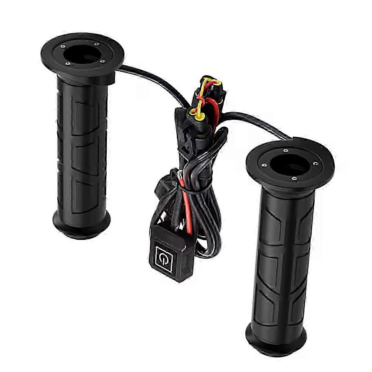 Motorcycle Heated Grips 12V 35W with Intelligent Temperature Control 7.5A Fuse for Snowmobile
