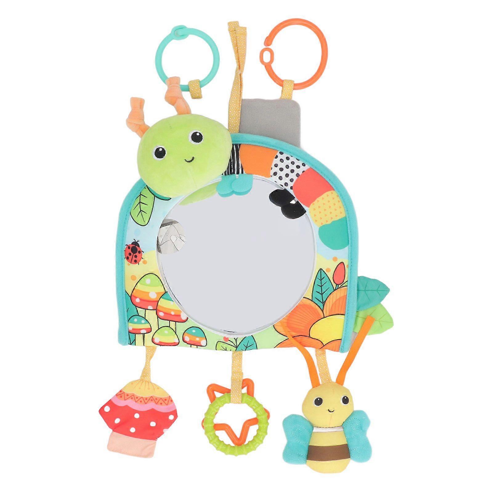 Infant Car Toy with Mirror Enhances Sensory Fine Motor Skills Soft Fabric Rear Facing Mirror Car Toy for Newborns Type 3