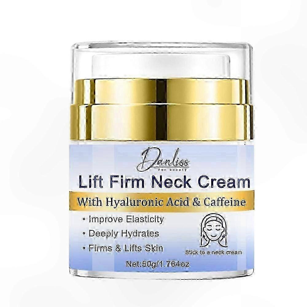 Anti-Aging Neck and Face Moisturizer with Hyaluronic Acid and Caffeine, Tightening and Lifting Formula, Hydrating Cream for Mature Skin