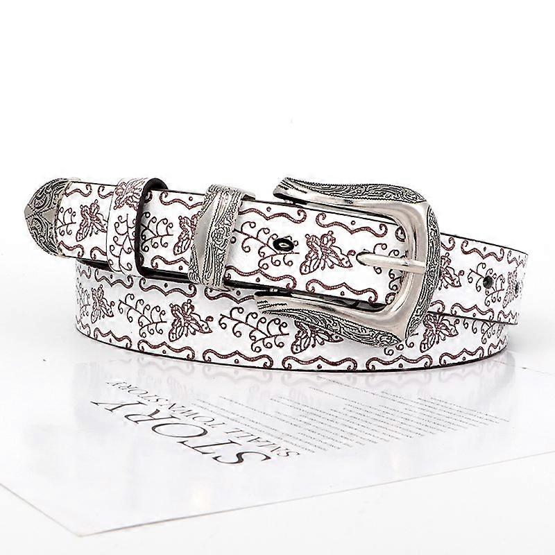 Printed butterfly belt for women American retro distressed versatile high-end jeans accessories waist belt student trend