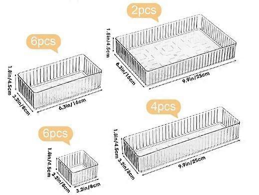 18pcs impilabile cassetto trasparente organizer: acrilico trasparente vassoi di stoccaggio per il trucco forniture per ufficio oggetti artigianali - contenitori multi-formato per organiz