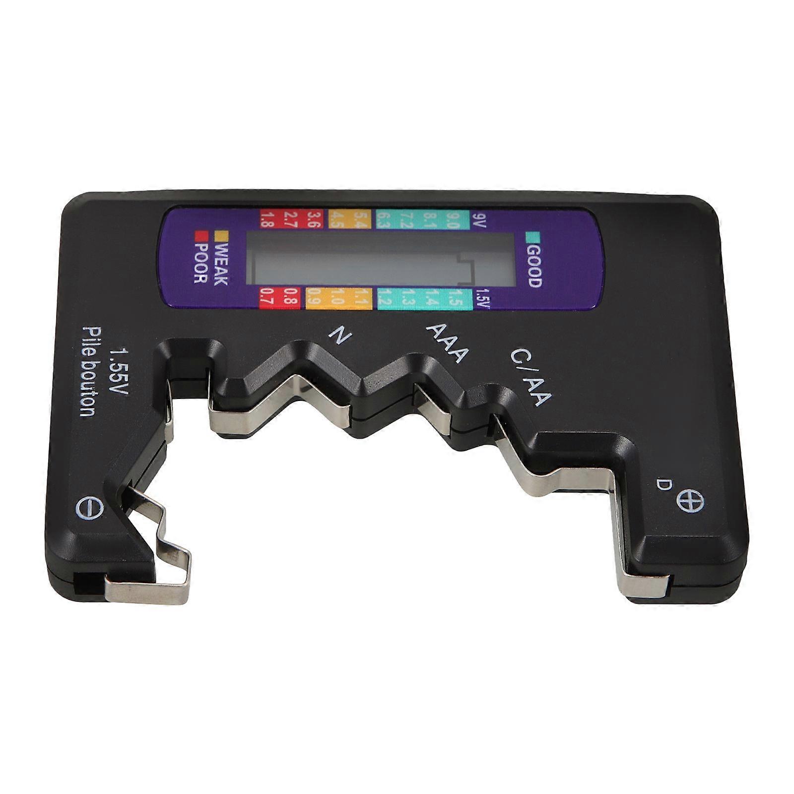 Voltage Checker Battery Testing Tool for Home Maintenance Black Plastic with 1Pack