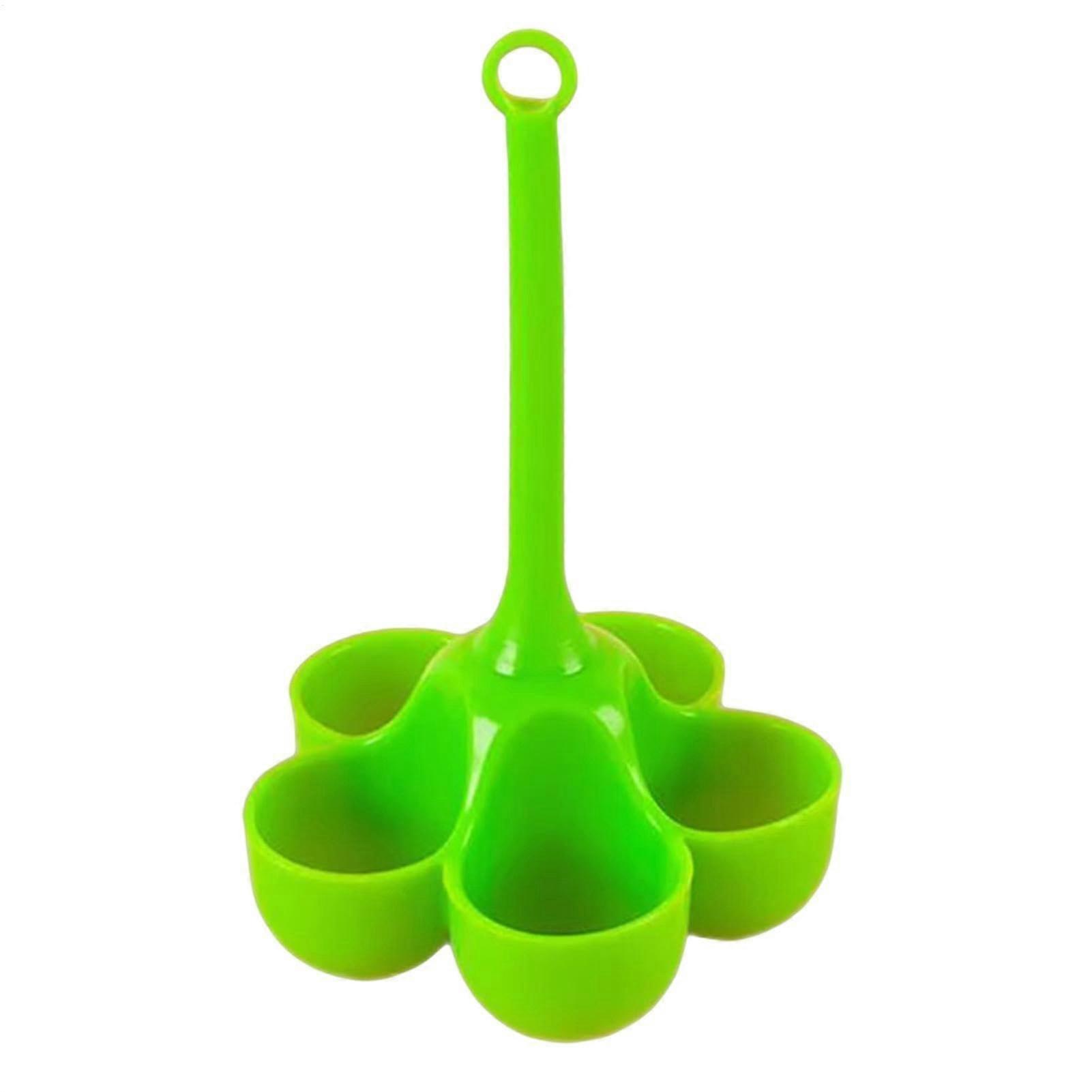 Boiled Egg Holder Silicone Steamer With 5 Holes, Washable Egg Cooker, Steam Rack For Stove Tops, Green