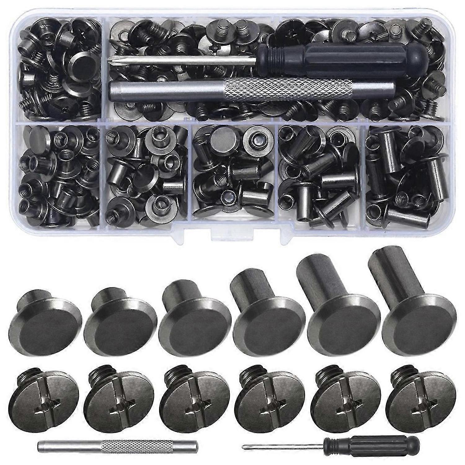 Chicago Screw Leather Rivets Assorted Screw Rivets M5 Chicago Binding Screws for Decorating PU Craft