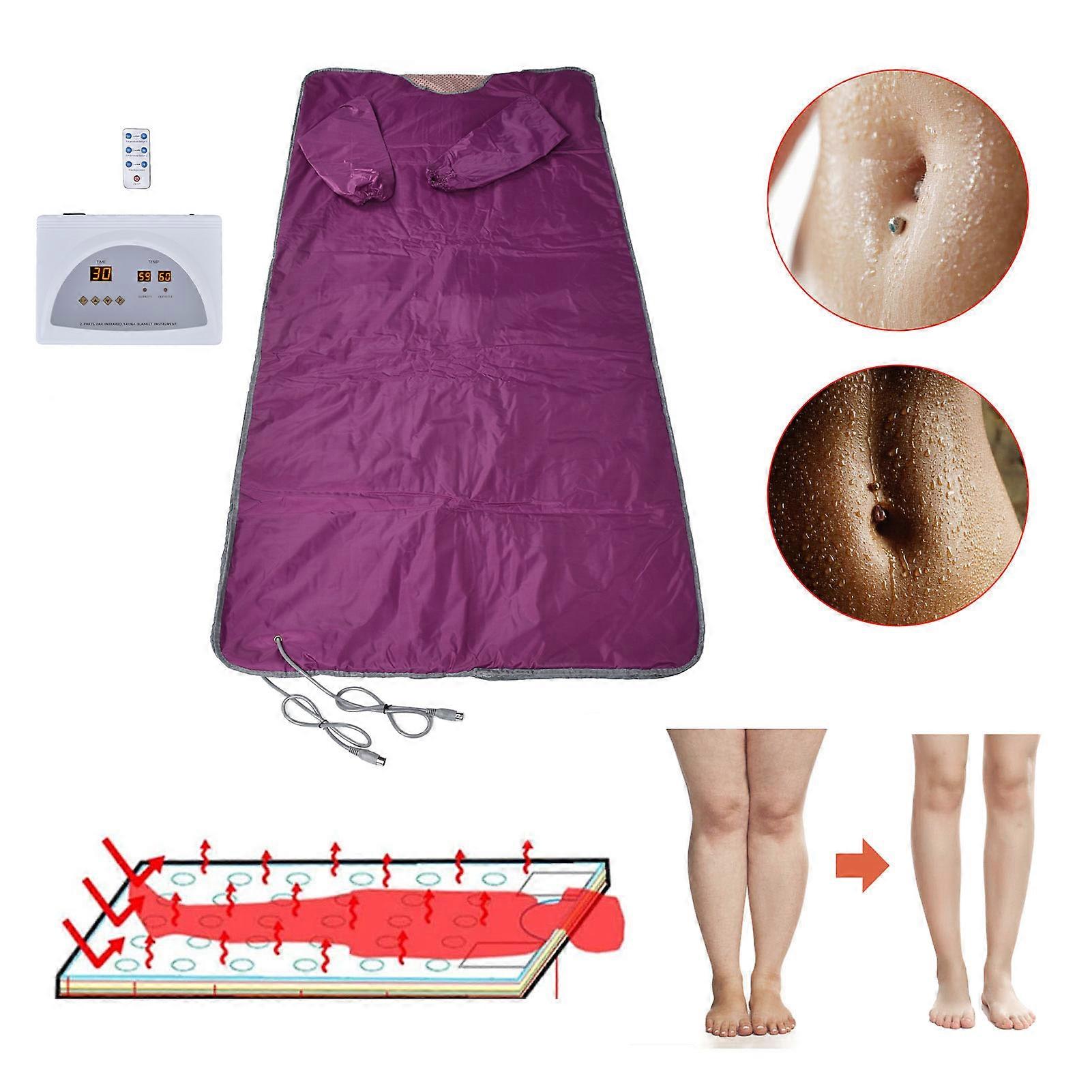 Far Infrared Sauna Blanket 180x80cm Purple 650W 35-80℃ EU Plug