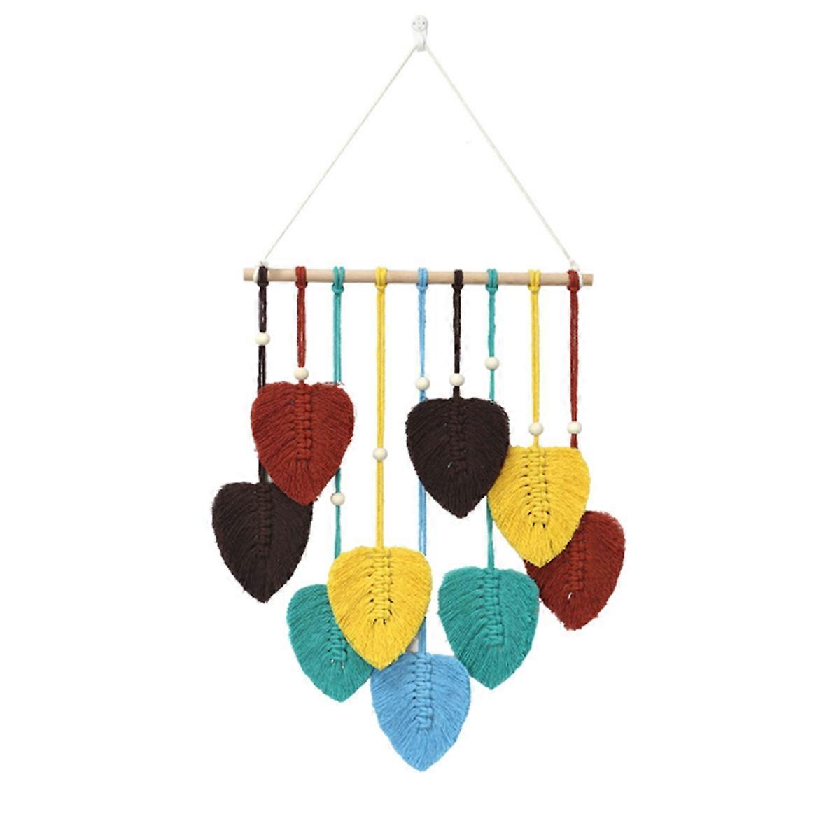 Leaf Tapestry Macrame Wall Hanging Bomiassi Wall Decor,Room Hanging-A