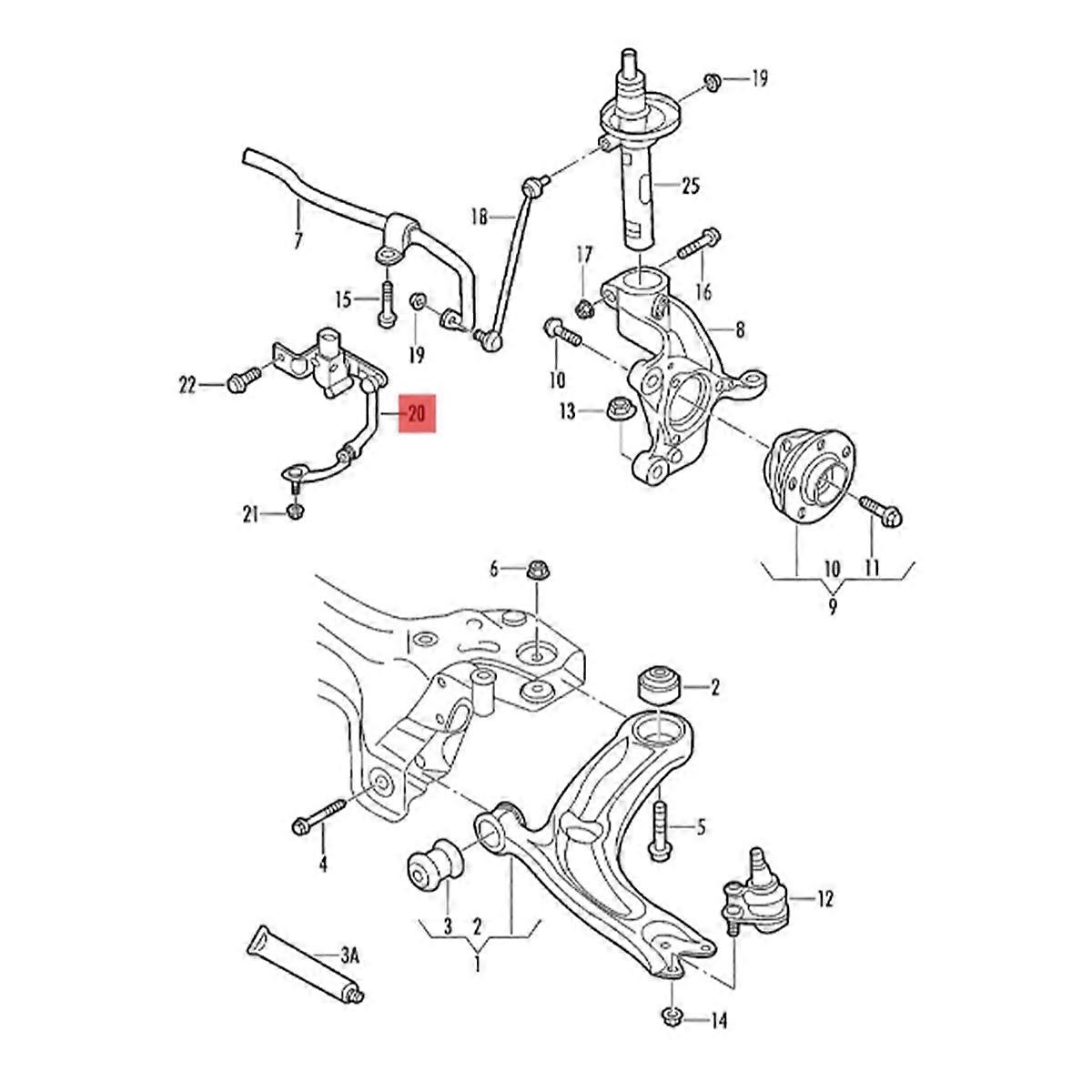 Right Front Headlight Level Sensor 5Q0412522C for Seat 2015-2018