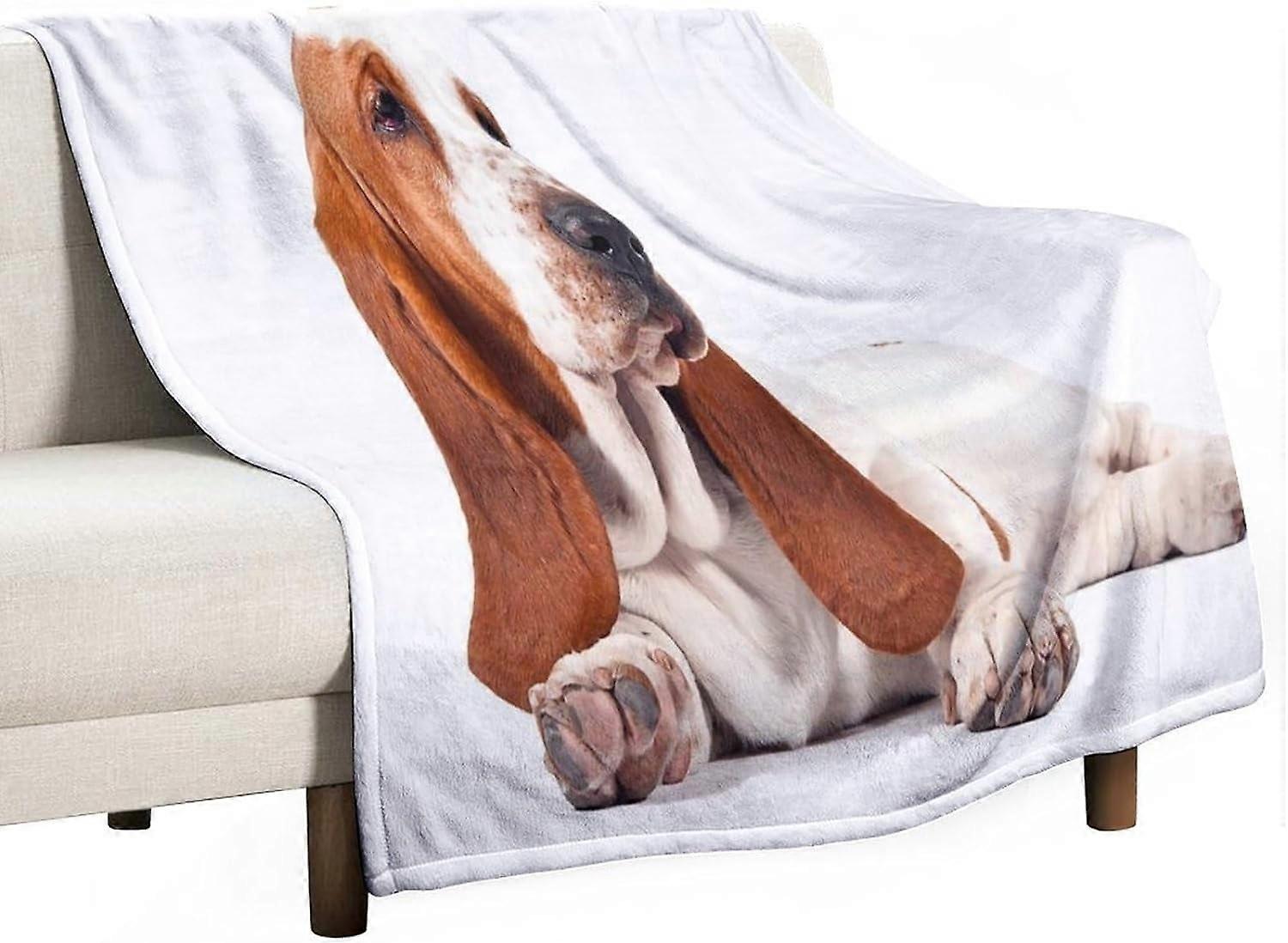 Jeter couverture - Couverture de patte de chien coloré Flanelle douce jeter pour lit et canapé (60 « x80 »)