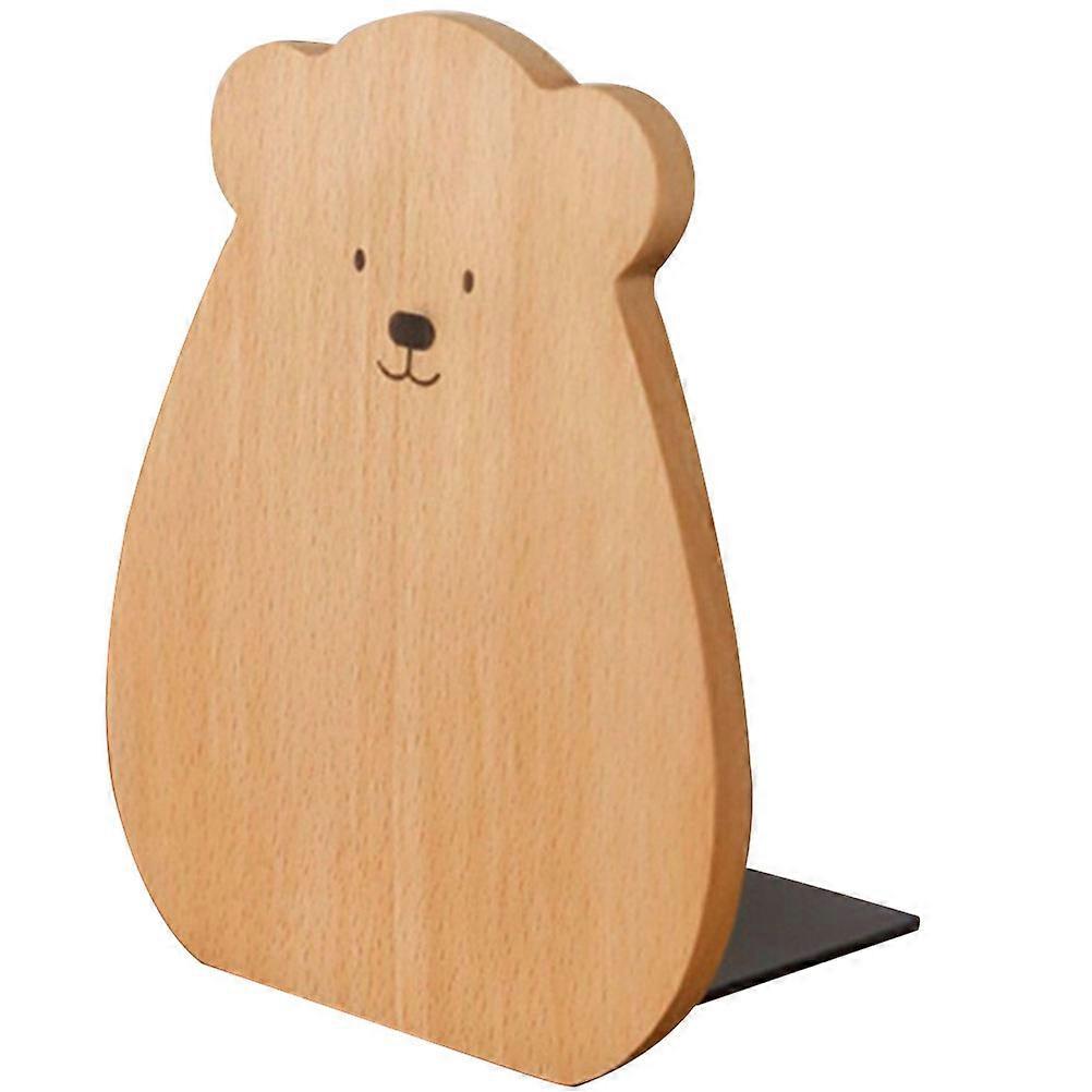 Cartoon Wooden Bookend with 4Pcs Boards for Home and Office Use