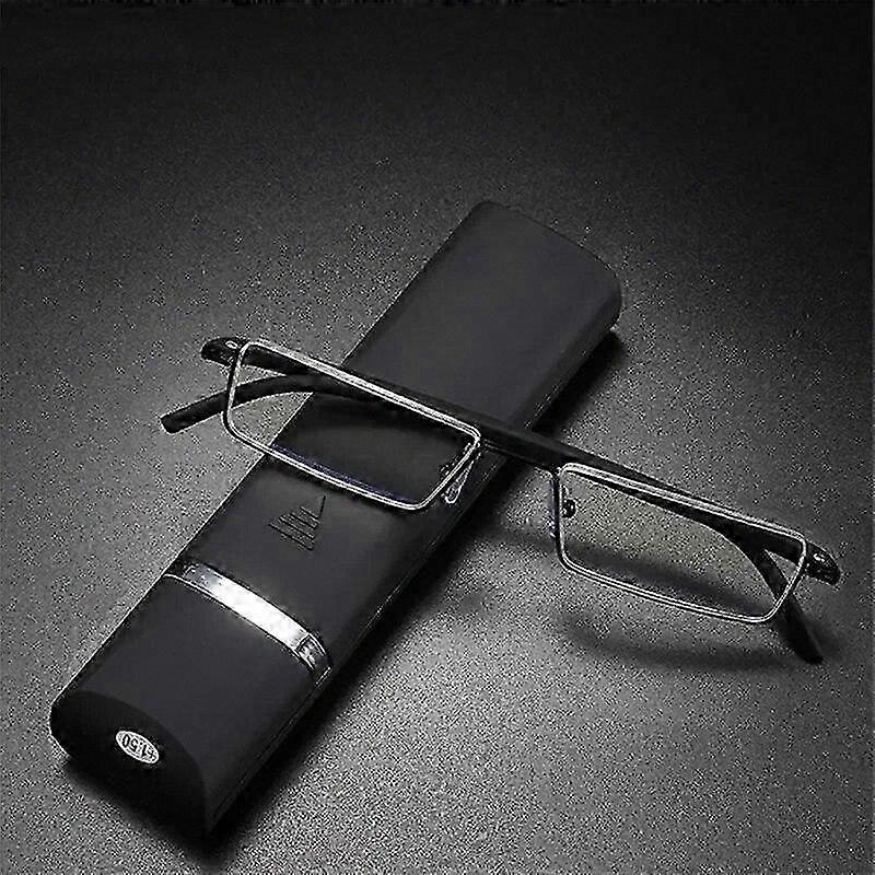 Half Frame TR90 Anti-Blue Light Reading Glasses for Men and Women with Case and Diopter Support