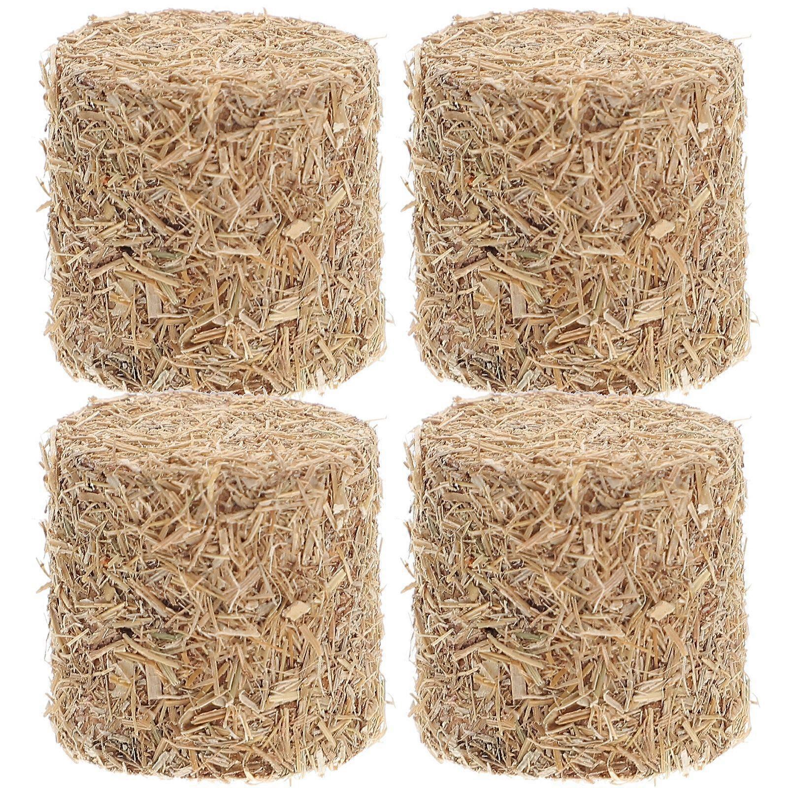 4Pcs Mini Hay Blocks Small Decorative Hay Table Decoration Rustic Room Decors