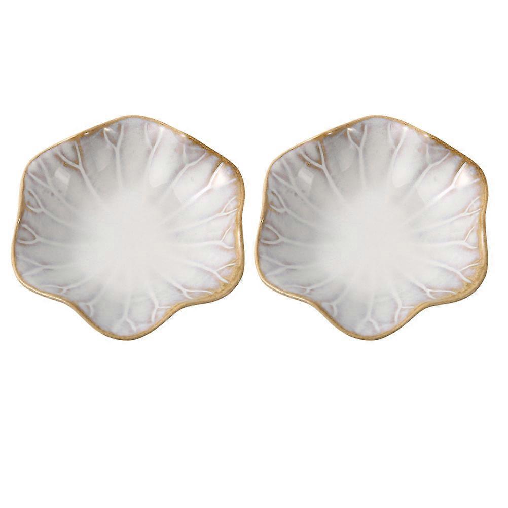 Delicate Ceramic Sauce Dishes for Kitchen Use 2Pcs Seasoning Plates
