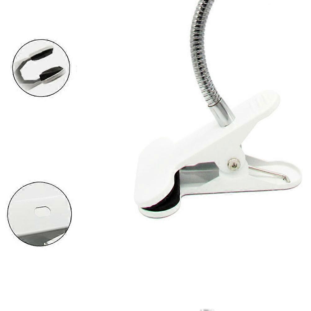 Clip on LED Lamp with Flexible Tube for Reading Lighting in Dark Environment Silver Color 1Pcs