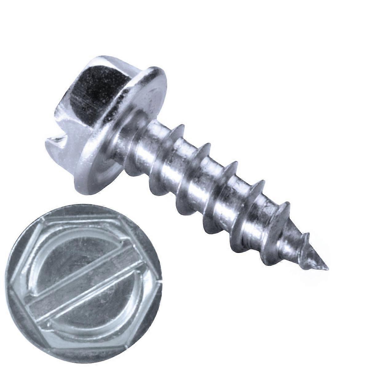 1000 x Hexagon Head Self Tapping Screws Sharp Shaped Head and slot (Ø x L) 4,2 x 13 mm Steel Galvanized - ISO1479 DIN7976
