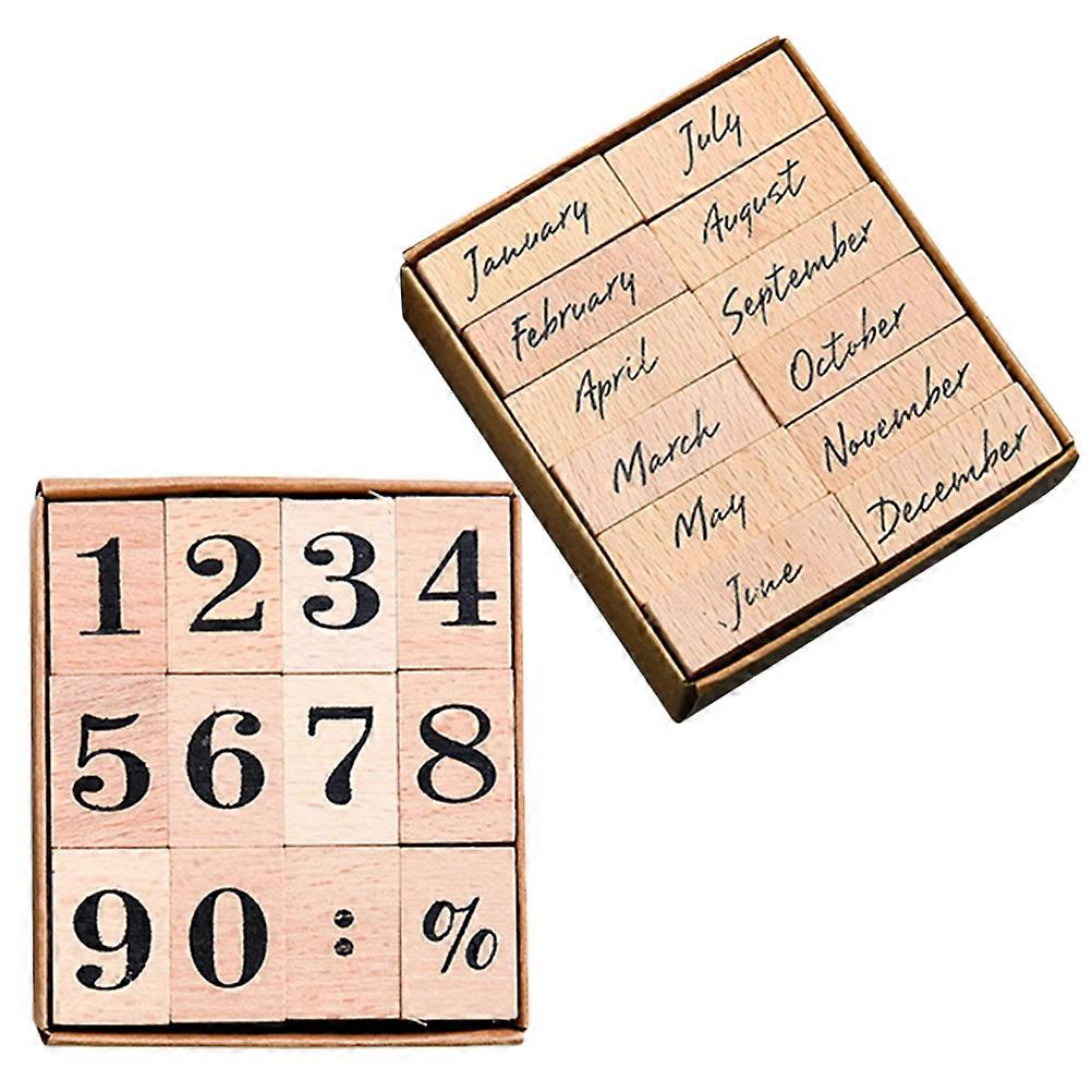 Wooden Decorative Stamp Set For Craft Decoration And Gift Wrapping 96 Pcs With Rectangular Shape Designed For Office Workers And Students