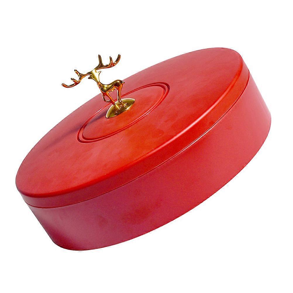Nuts Storage Box Lid Tray for Snacks Serving 2Pcs Red