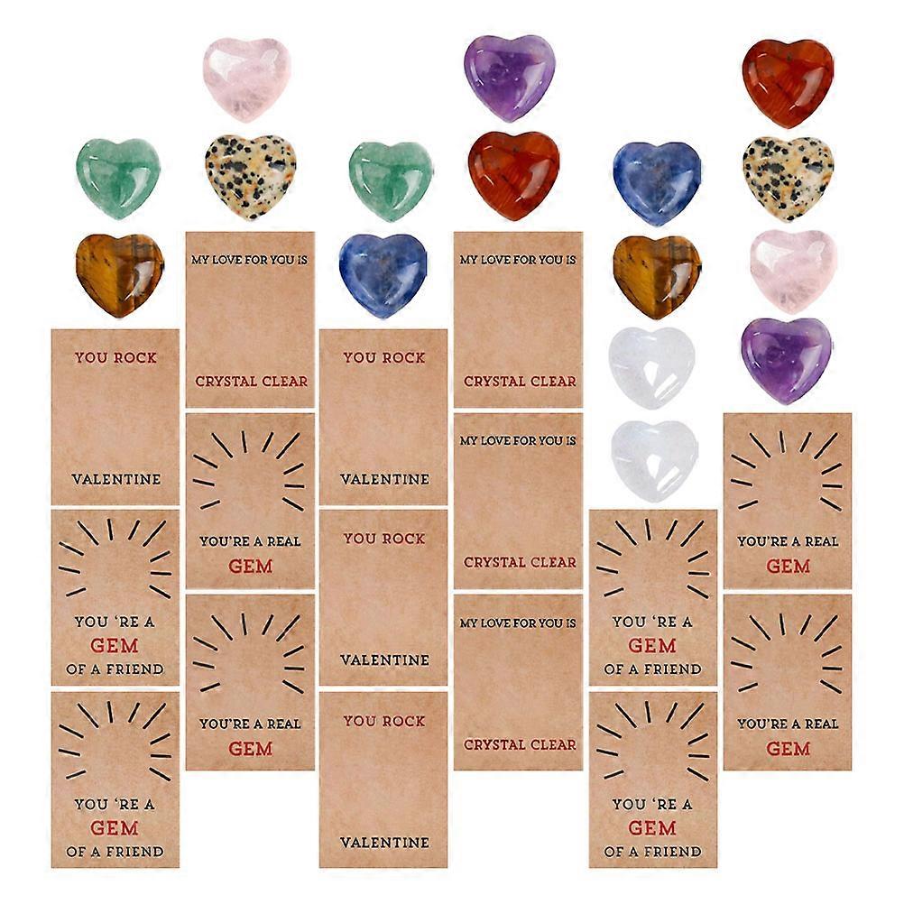 DIY Exchange Cards with Colorful Heart Stones for Decoration 120Sets