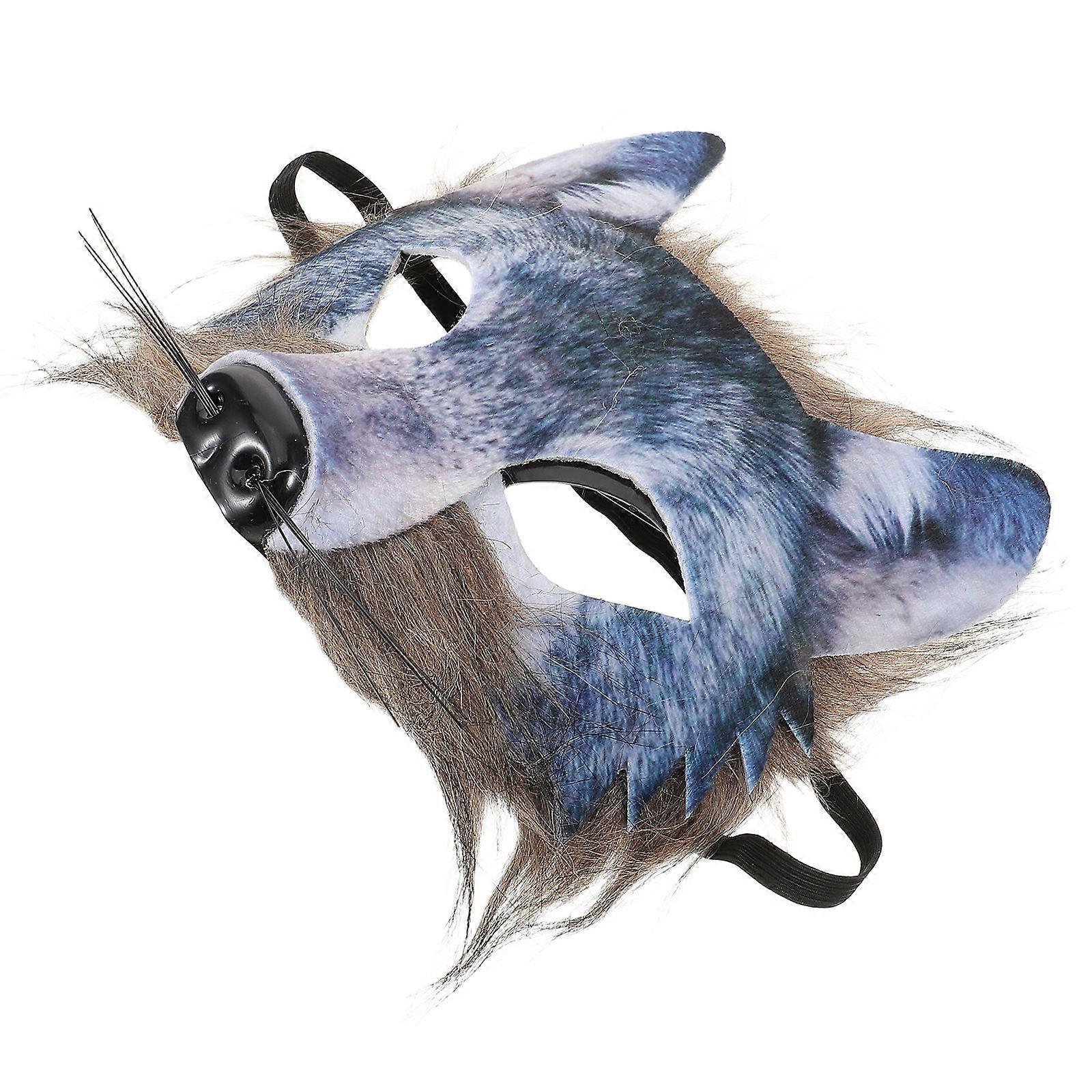 Furry Half Face Wolf Mask For Cosplay Events And Festivals Ideal For Family Use 1Set