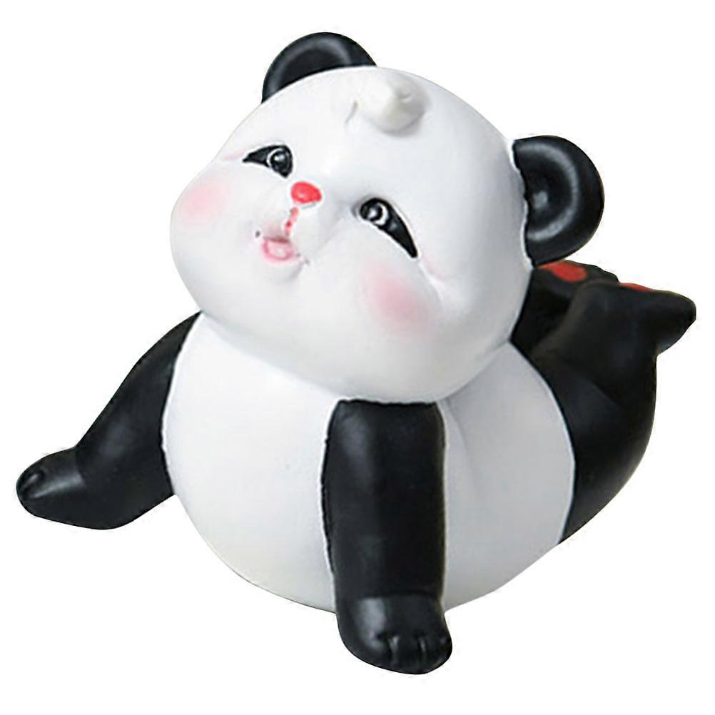 Decorative Panda Statue for Garden Use 2Pcs Resin Miniature Ornament