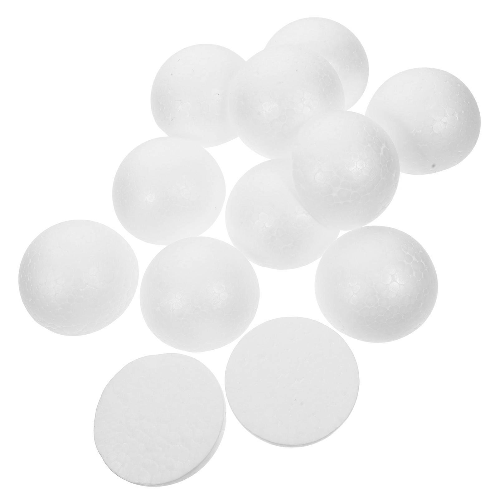 Unpainted Foam Half Balls 12Pcs White Foam Hemispheres for DIY Craft Painting Projects