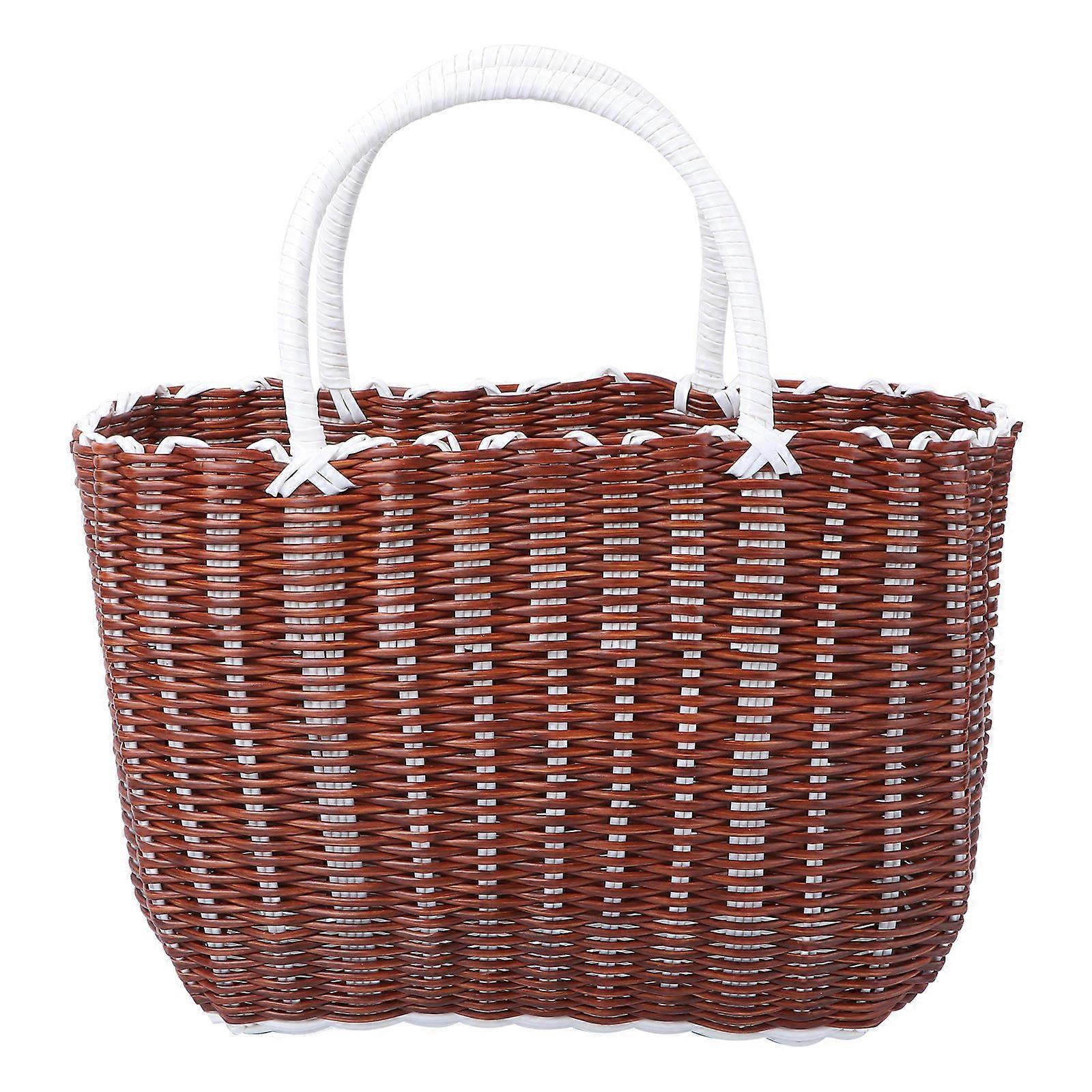Plastic Basket Household Storage Basket for Shopping Use 2Pcs Set