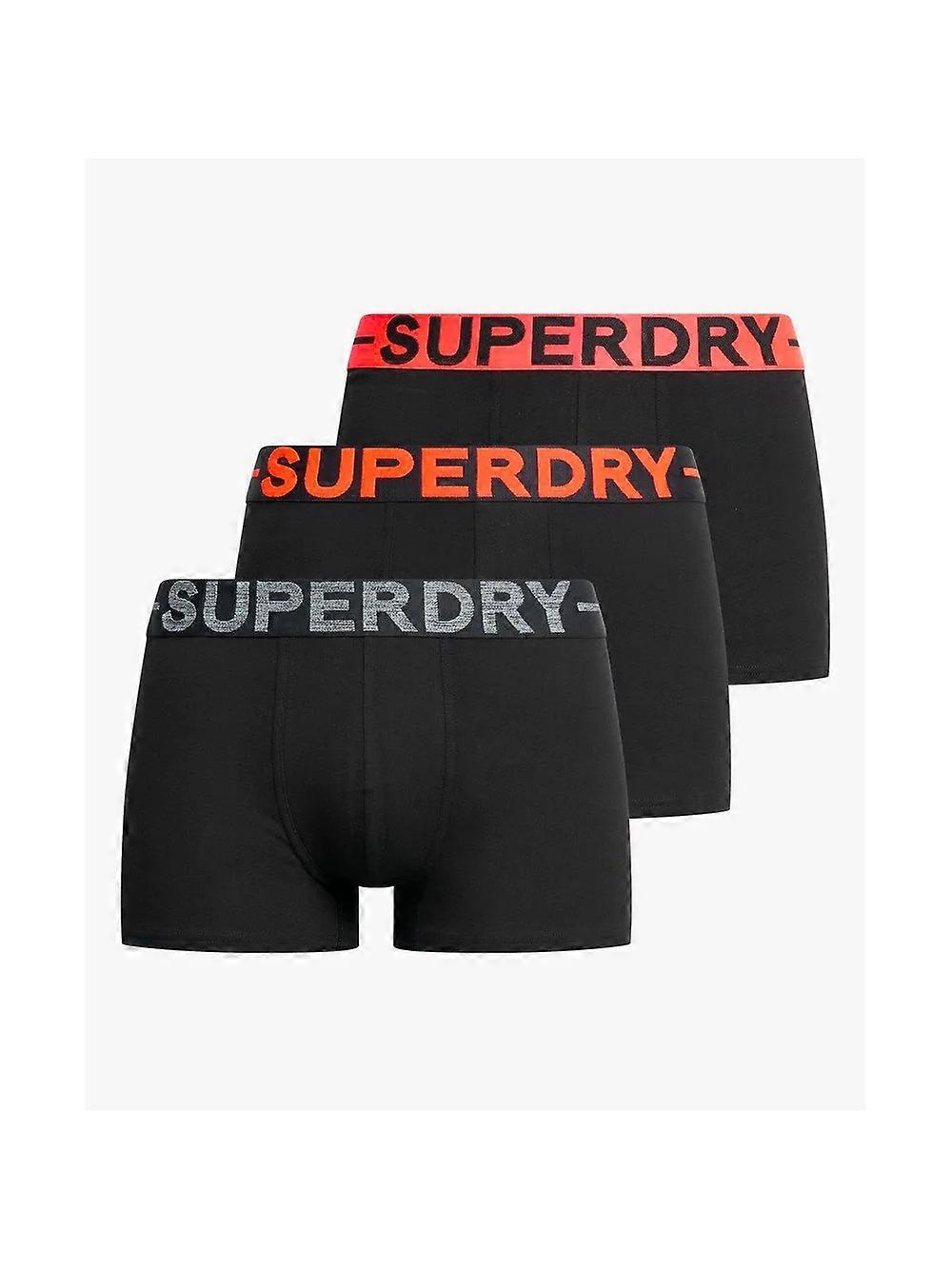 Boxer Superdry Pack x3 Marca Homme Noir