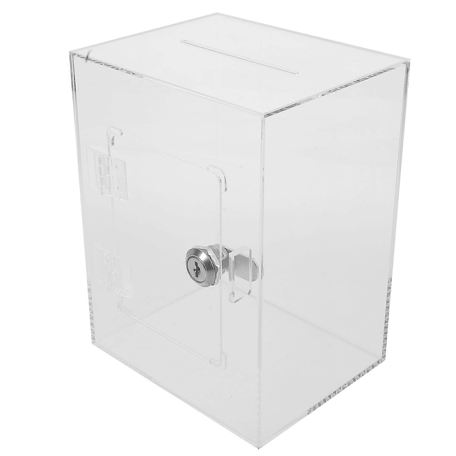 Donation Container For Organizations Vote Collection Box Elegant Simple Design Transparent 2 Sets