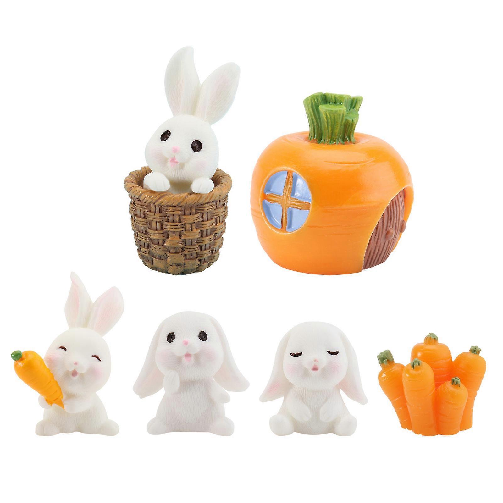 Creative Decoration Mini Emulation Rabbit for Desktop Adornment 21Pcs
