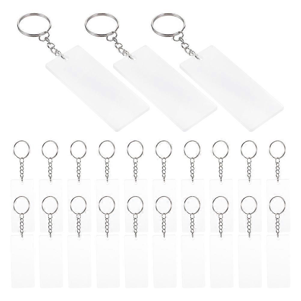Sleek Acrylic Keychains For Creative DIY Enthusiasts 7X3Cm White Decorative Accessories 2 Sets