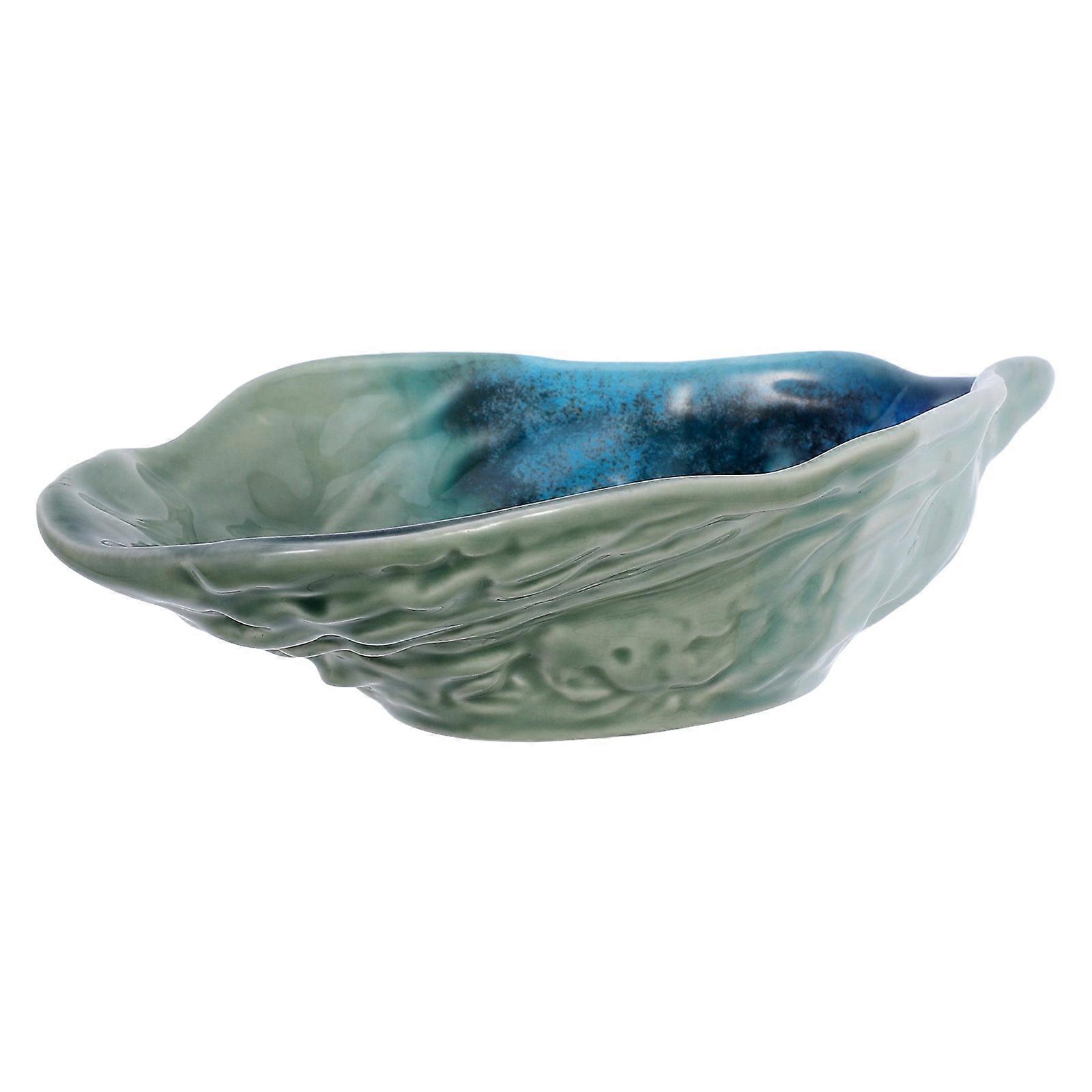 Ceramic Oyster Shell Shape Plate for Dining 4Pcs Small Serving Dish Set