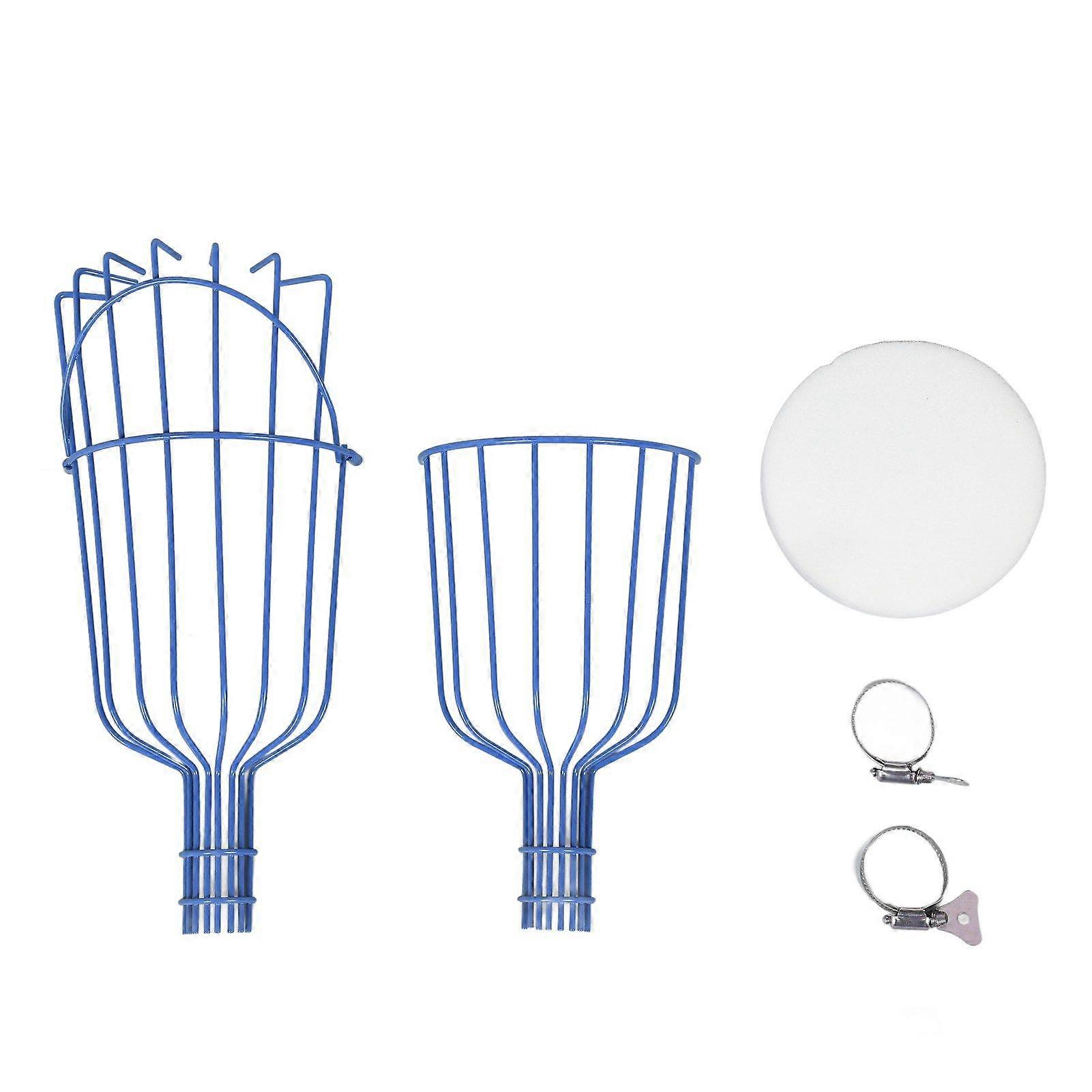 Fruit Picker Basket Detachable Prevent Rust Multifunctional Fruit Picker Tool Fruit Harvester Attachment for 3cm Diameter Pipe Blue