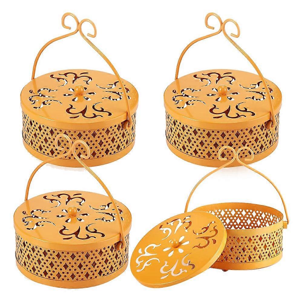 4 件 蚊香架 香盘架 黄色