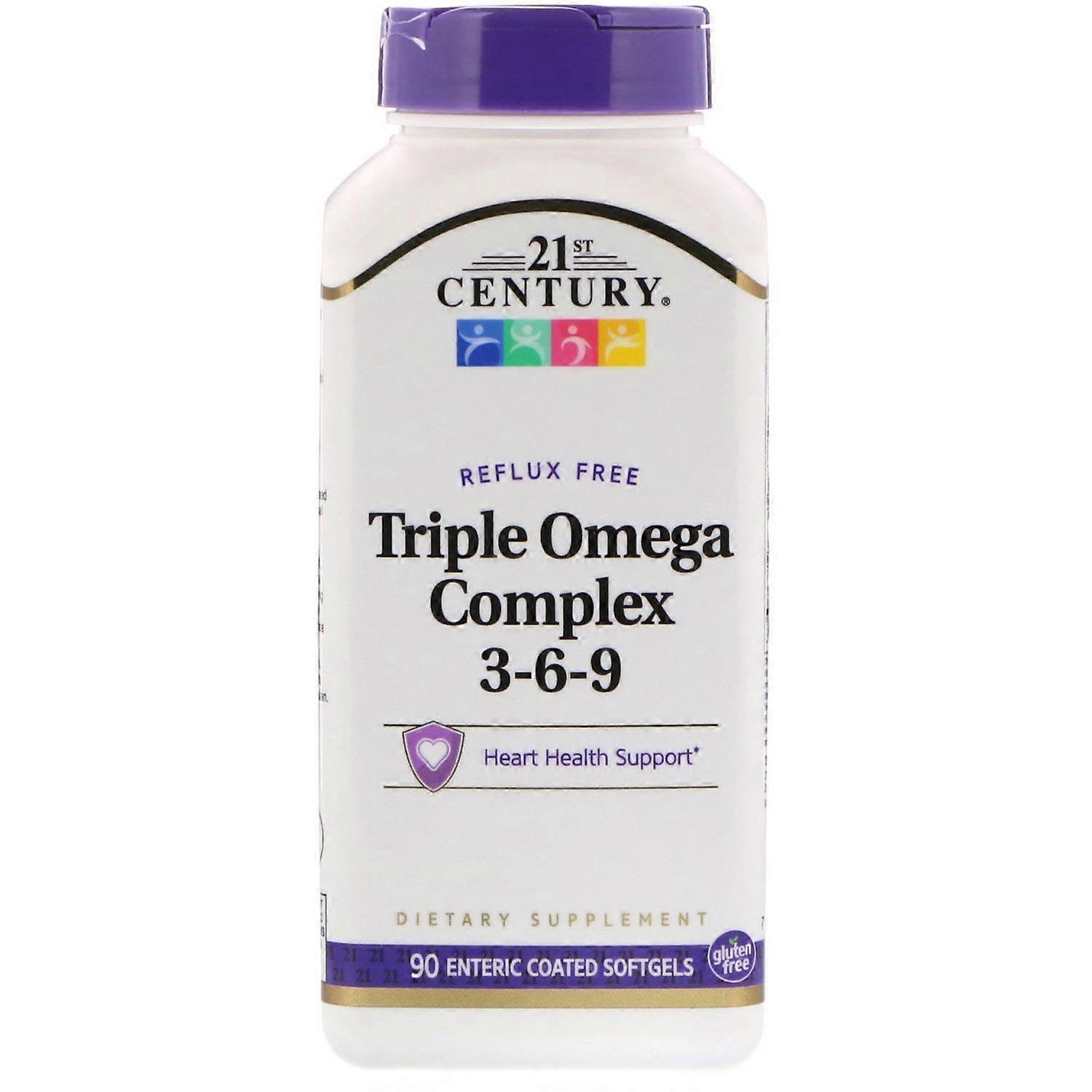 21st Century, Triple Omega Complex 3-6-9, 90 Enteric Coated Softgels