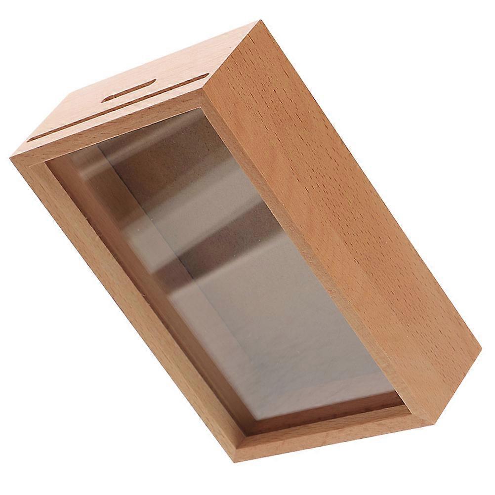 Wood Money Saving Box Piggy Bank for Storage 4Pcs Coin Jar Multi-Use