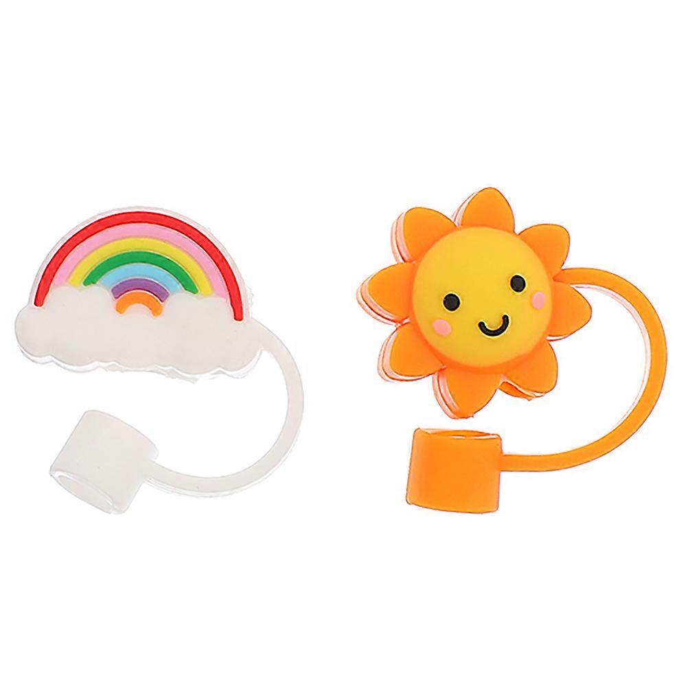 Lightweight Silicone Straw Tips Covers for Straw 2Pcs Assorted Color Plugs