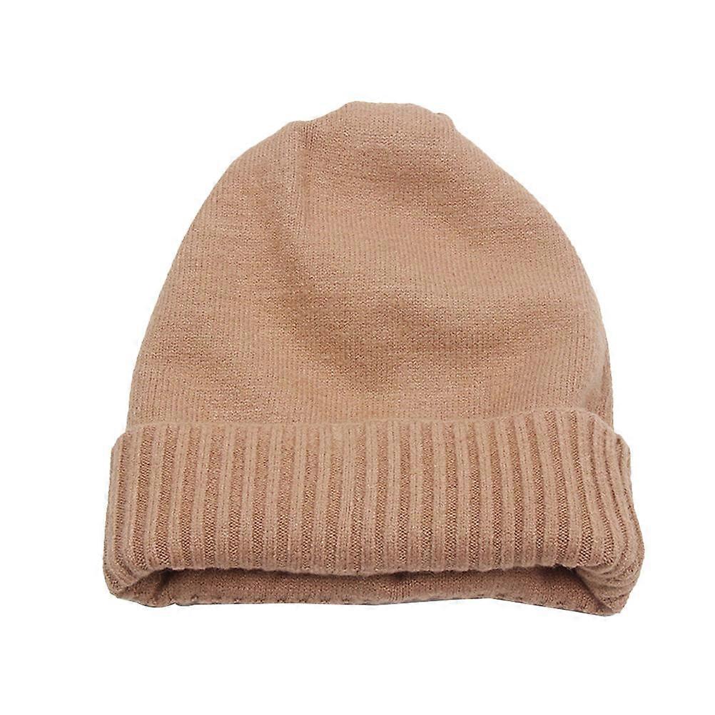 Knitted Wool Hat for Keeping Warm Featuring Mild Warmth in Camel Color