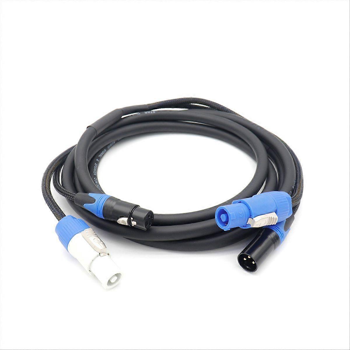 High Quality Powercon 3-Pin XLR Combo Cable 5m DMX512 Power Con Cable