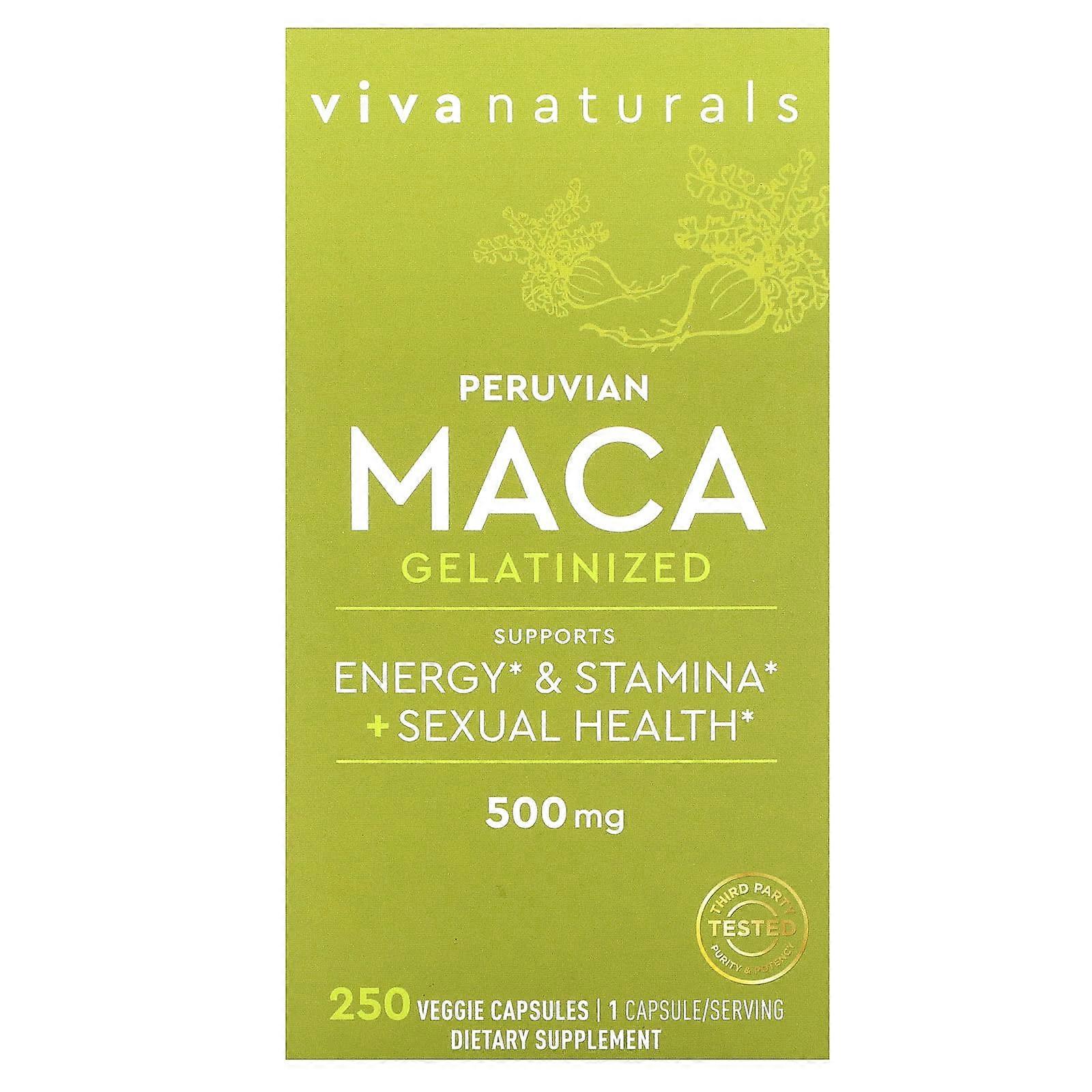 Peruvian Maca, Gelatinized, 500 mg, 250 Veggie Capsules