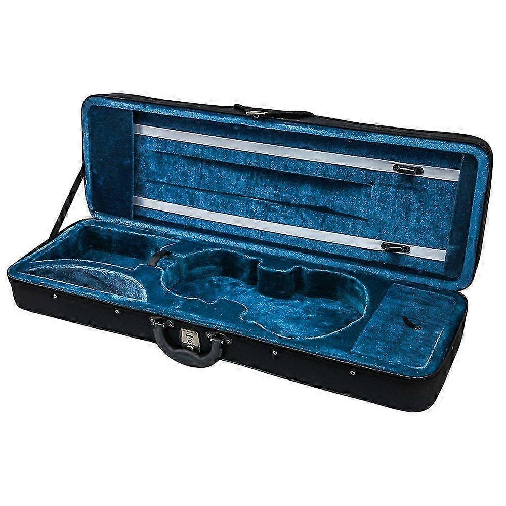 4/4 Full Size Violin Oblong Case Lightweight with Matching Blanket in Black and Blue, Durable Design for Musicians