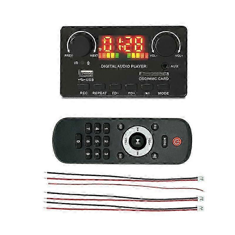 MP3 WMA Decoder Board Wireless Bluetooth 5.0 7V-25V Decoder Car MP3 Player USB Record Module FM AUX
