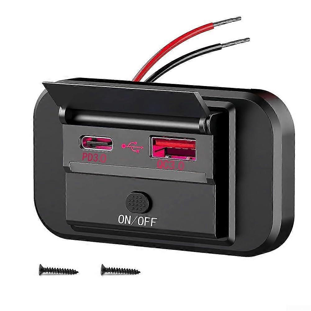 DC 12V 24V USB C Power Outlet Charger With Fast Charge Technology For Vehicles And Marine Use Red