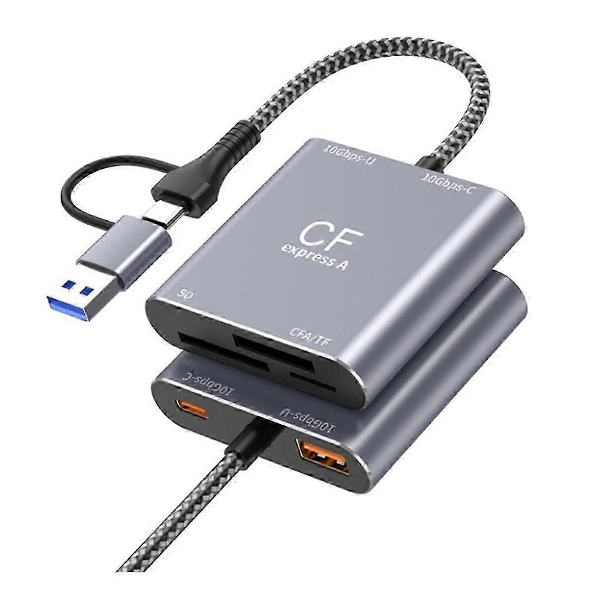 CFexpress 3in1 TypeA SD TF High Speed Card Reader USB3.2 Gen2 10Gbps USB-C Hub