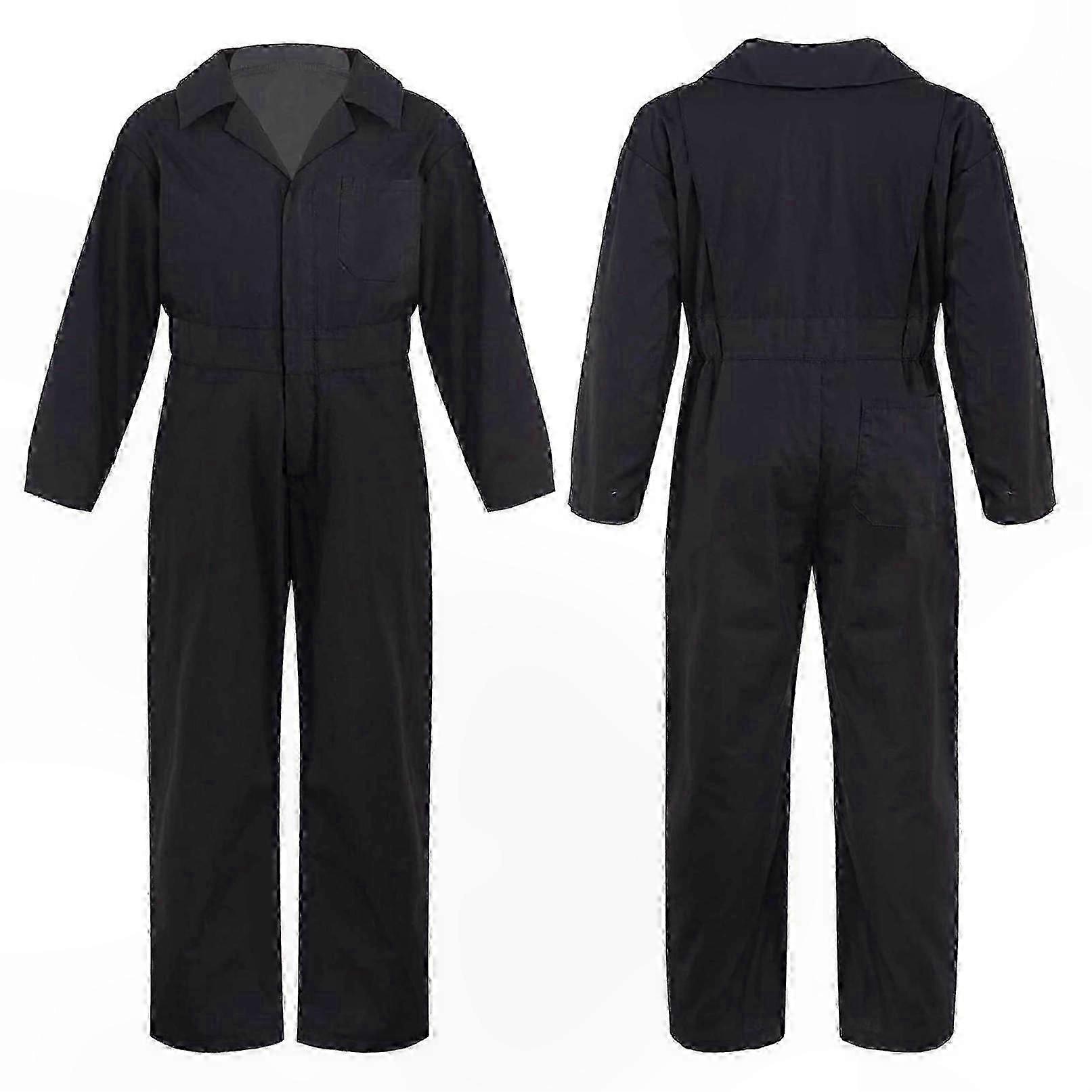 Children's Long Sleeve Jumpsuit with Zipper Front and Mechanic Design for Dress-Up and Play