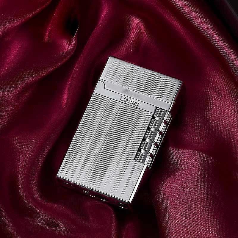 Lighter Windproof Blue Flame With Metal Body, Adjustable Refillable Butane, For Cigars, Barbecue, Camping