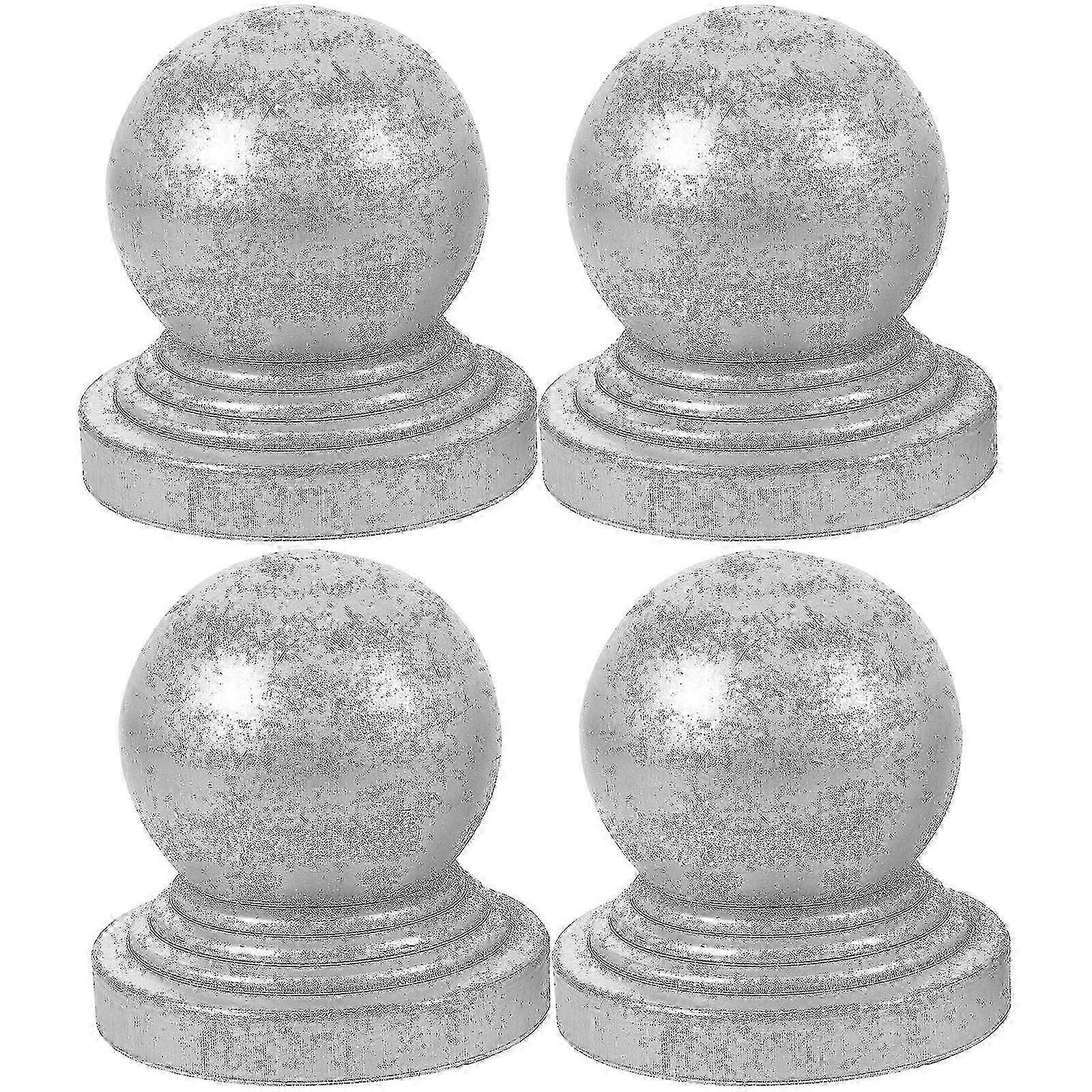 4pcs ball shaped fence post caps metal protector