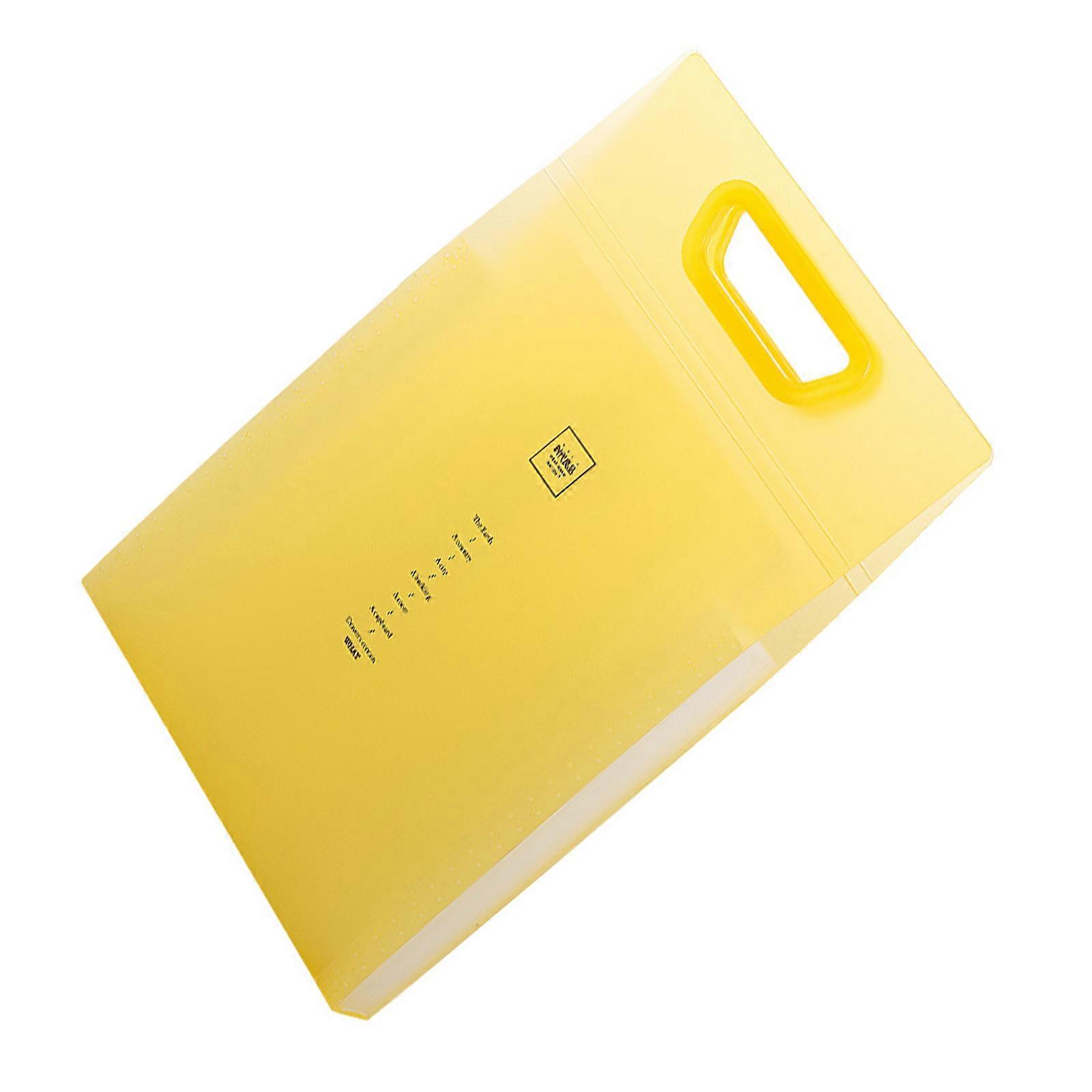 Heavy Type Exam Paper Organizers with Multiple Compartments Large Capacity A4 Sheets School Accessory Plastic Texture  Yellow