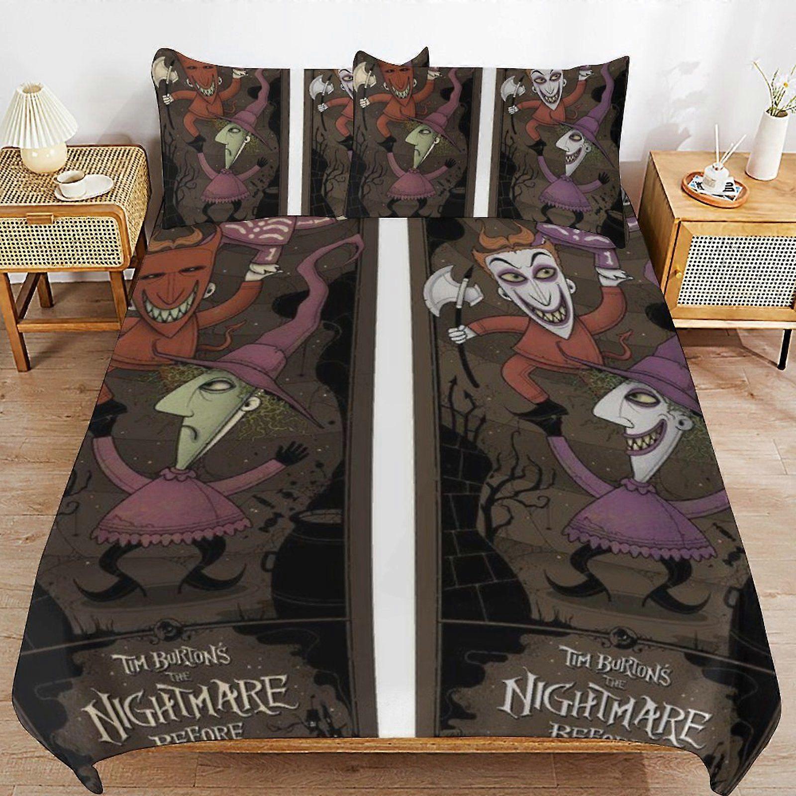 A659 The Nightmare Before Christmas Soft and Durable Hypoallergenic Sleep Upgrade Zipper Closure Duvet Cover Sets for Relaxation N659